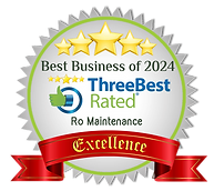 Best Business of 2024 Excellence award badge from Three Best Rated for Ro Maintenance.